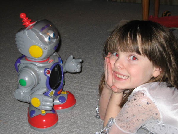 Young Bryn with robot